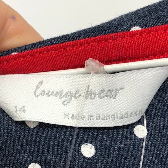 M&S loungewear polka dot navy red sleep t-shirt dress NWT size 10 - Picture 3 of 14